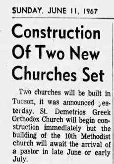 Tucson Churches Planned 1967